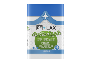 RE-LAX Broad Spectrum 40ct CBD Gummies 1200mg Green Apple