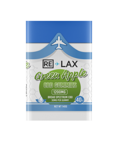 RE-LAX Broad Spectrum CBD Gummies 1200mg Green Apple