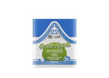 RE-LAX Broad Spectrum 20ct CBD Gummies 600mg Green Apple