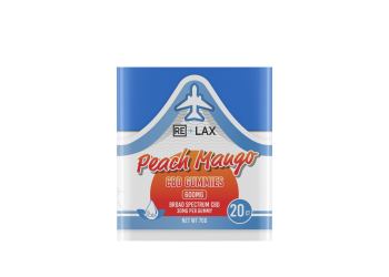 RE-LAX Broad Spectrum 20ct CBD Gummies 600mg Peach-Mango